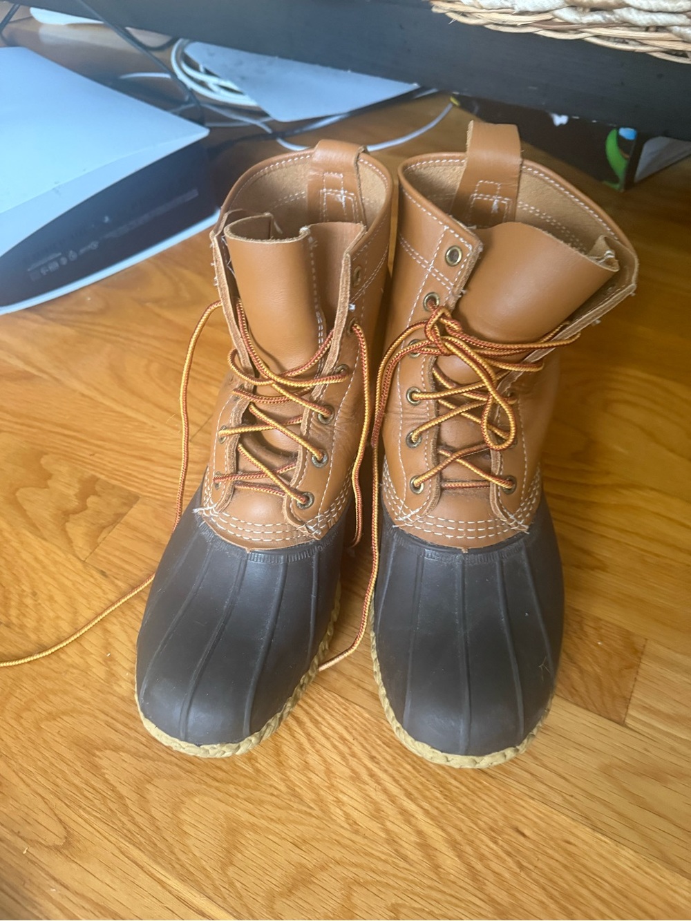 L.L.Bean Insulated Bean Boots Women’s 10W Wide Brown Leather Duck Boots Made in